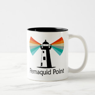 Taza Bicolor Faro de Pemaquid Point Arcoíris