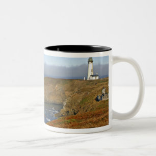 Taza Bicolor Faro de Yaquina Head en Newport Oregon