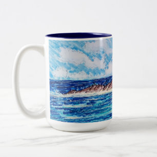 Taza Bicolor Faro en Azul