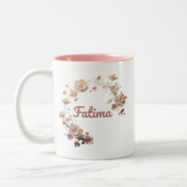 Taza Bicolor Fatima Floral Mug