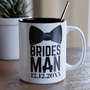 Taza Bicolor Favor de bodas de corbata de moño para el acompaña