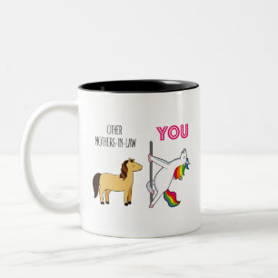 Taza Bicolor Favor De Matrimonio Para Suegra, Funny Unicornio