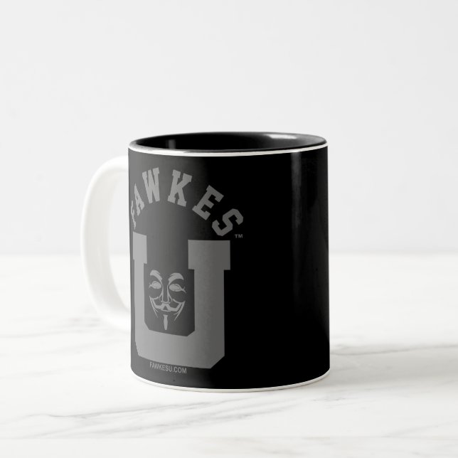 Taza Bicolor FawkesU Gris Face 2-Tone Mug (Anverso izquierdo)