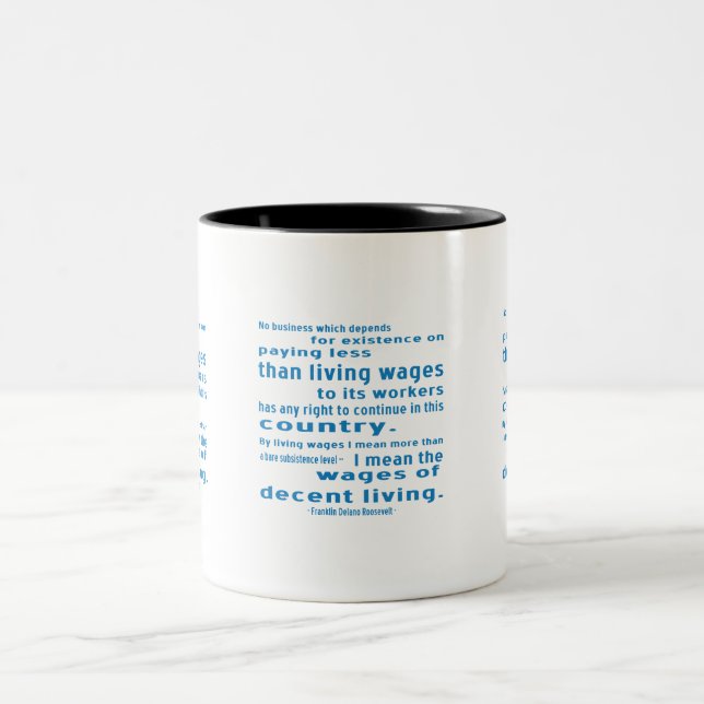 Taza Bicolor FDR sobre salarios (Centro)