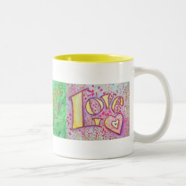 Taza Bicolor Fe, Esperanza, Amor Mug (Derecha)
