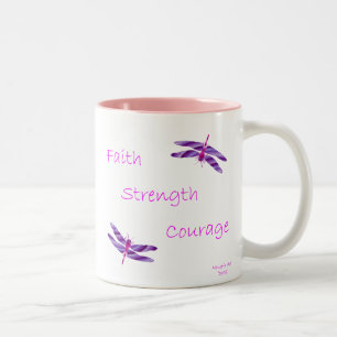 Taza Bicolor Fe Fuerza Valor Mug