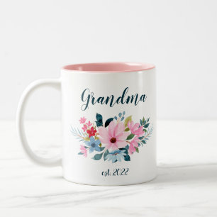 Taza Bicolor Fecha de la abuela del personalizable - Primera ve