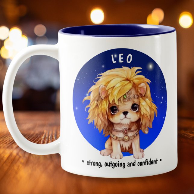 Taza Bicolor Fecha de nombre personalizado de Zodiac Leo (Subido por el creador)