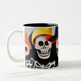 Taza Bicolor Felices esqueletos de Halloween