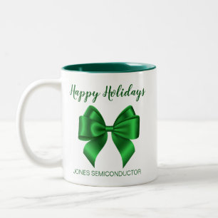Taza Bicolor Felices Fiestas Elegantes Verdes
