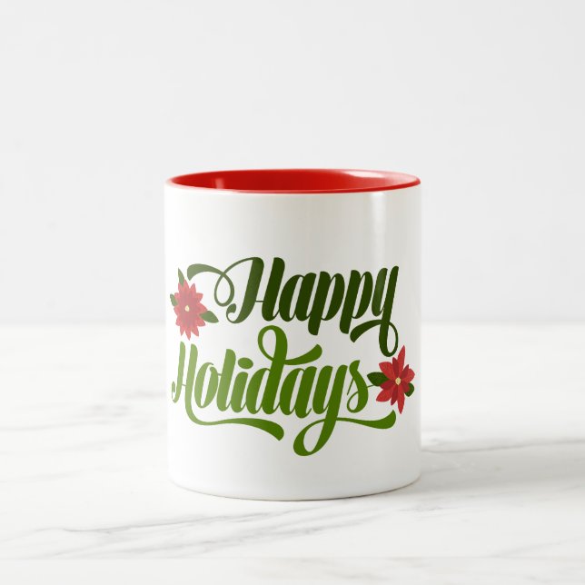 Taza Bicolor Felices fiestas Poinsettia (Centro)