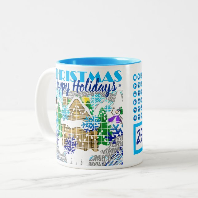 Taza Bicolor Felices fiestas | WINTER WONDERLAND | Avenencia | (Anverso izquierdo)