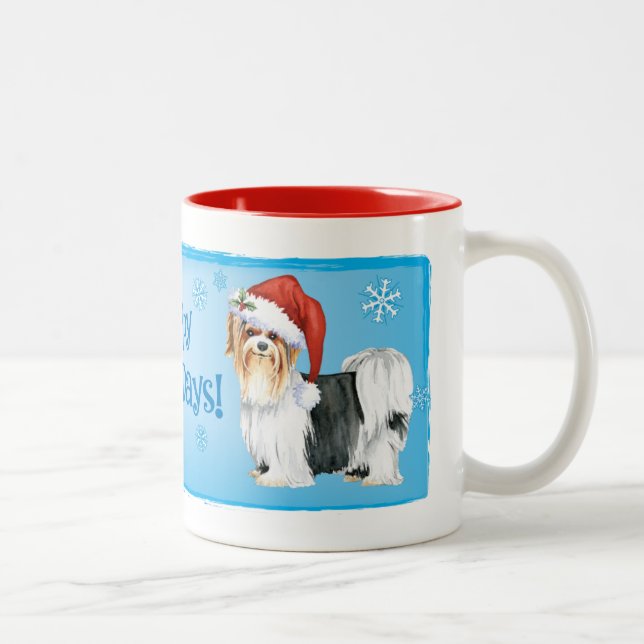Taza Bicolor Felices Howlidays Biewer Terrier Dos Tones Coffee  (Derecha)
