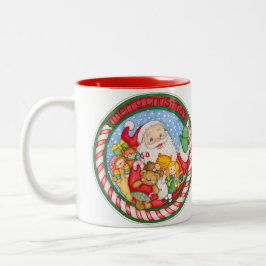 Taza Bicolor Felices Navidad Santa