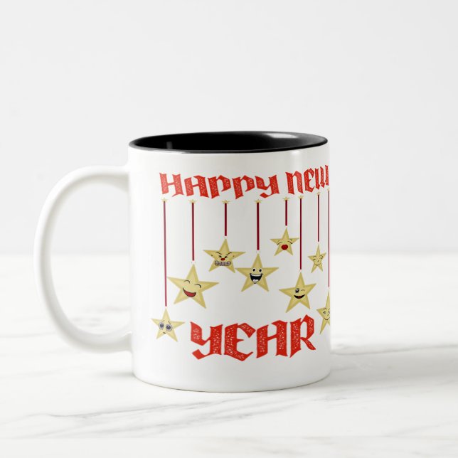 Taza Bicolor Felices saludos de Año Nuevo (Izquierda)