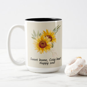 Taza Bicolor Felicidad Alma y Corazón Acogedor