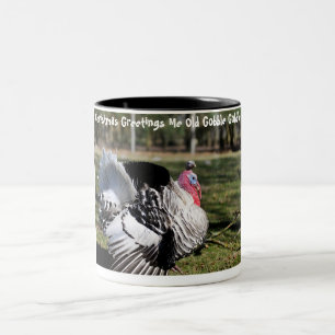Taza Bicolor Felicitaciones de Navidad Me Viejo Gobble Gobble