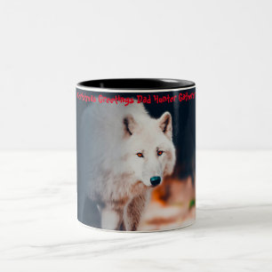 Taza Bicolor Felicitaciones de Navidad Papá Cazador Recolector