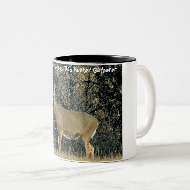 Taza Bicolor Felicitaciones de Navidad Papá Hunter Gatherer (Anverso derecho)