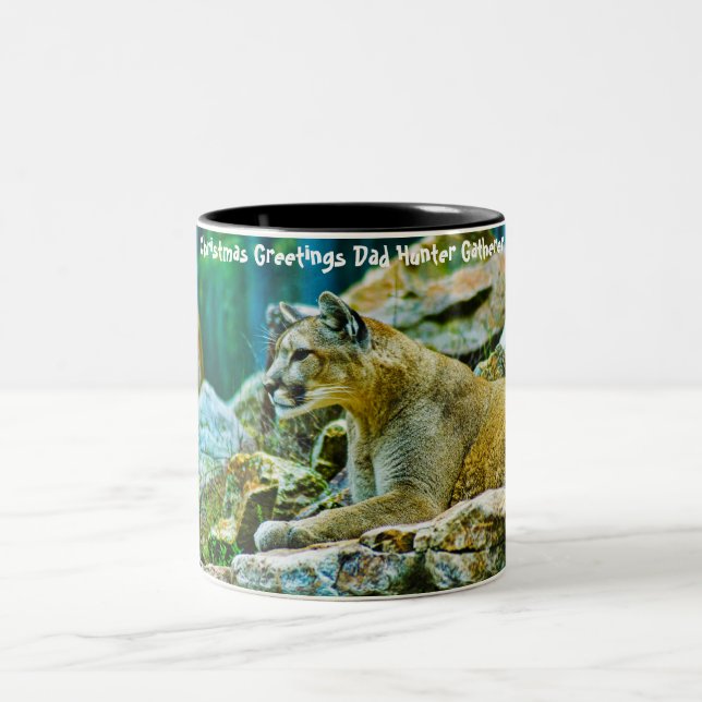 Taza Bicolor Felicitaciones de Navidad Papá Hunter Gatherer (Centro)