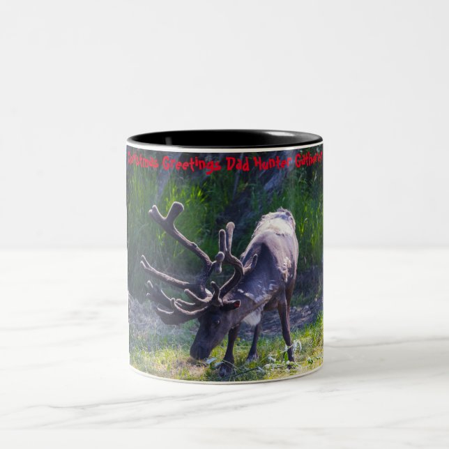 Taza Bicolor Felicitaciones de Navidad Papá Hunter Gatherer (Centro)