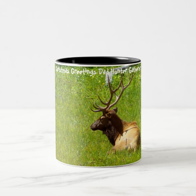 Taza Bicolor Felicitaciones de Navidad Papá Hunter Gatherer (Centro)