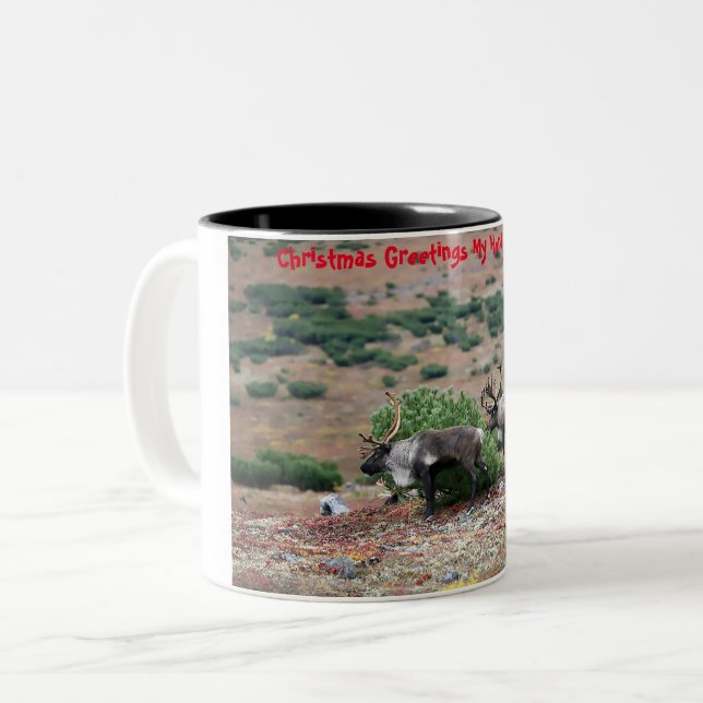 Taza Bicolor Felicitaciones navideñas a mi cazador (Anverso izquierdo)