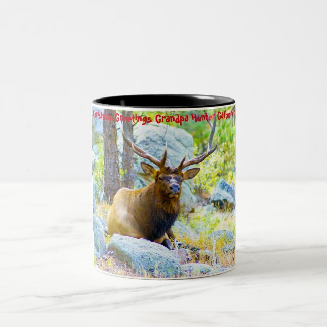 Taza Bicolor Felicitaciones navideñas al abuelo Hunter Gatherer (Centro)
