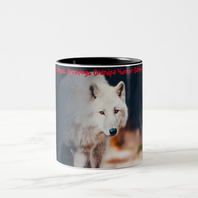 Taza Bicolor Felicitaciones navideñas al abuelo Hunter Gatherer (Centro)