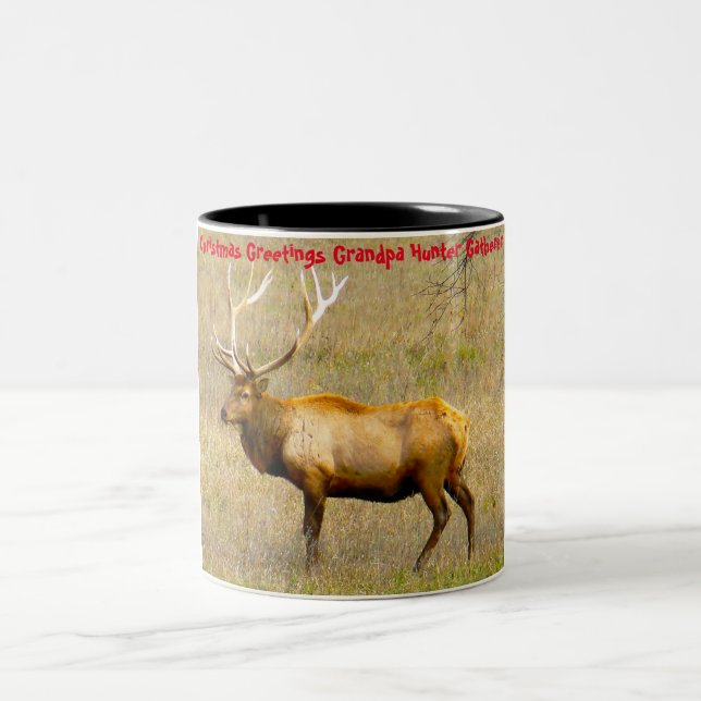Taza Bicolor Felicitaciones navideñas al abuelo Hunter Gatherer (Centro)