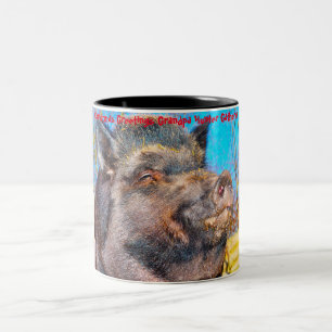 Taza Bicolor Felicitaciones navideñas al abuelo Hunter Gatherer
