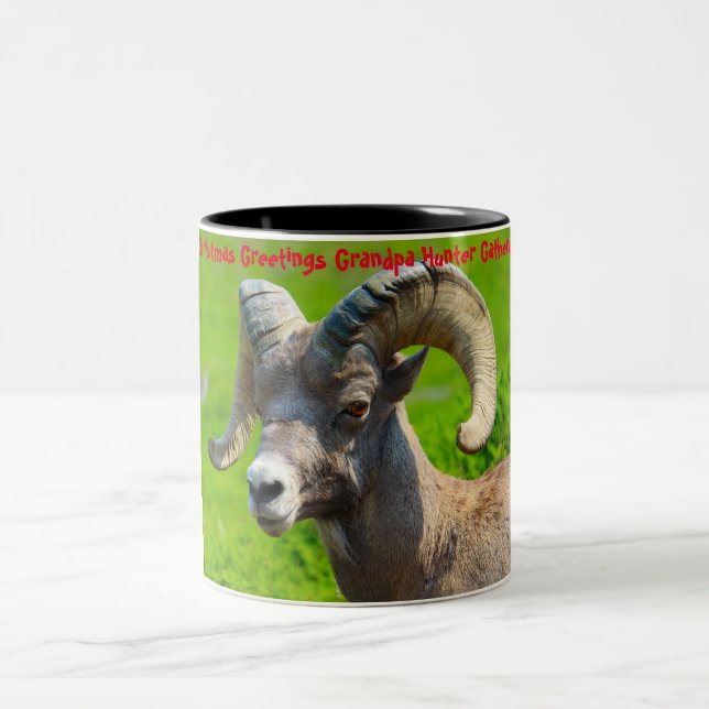 Taza Bicolor Felicitaciones navideñas al abuelo Hunter Gatherer (Centro)