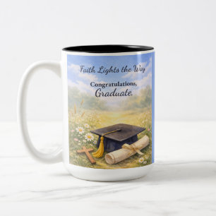 Taza Bicolor Felicitaciones Religiosas de Graduación Bendicione