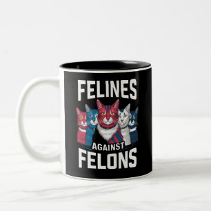 Taza Bicolor Felinos Contra Delincuentes