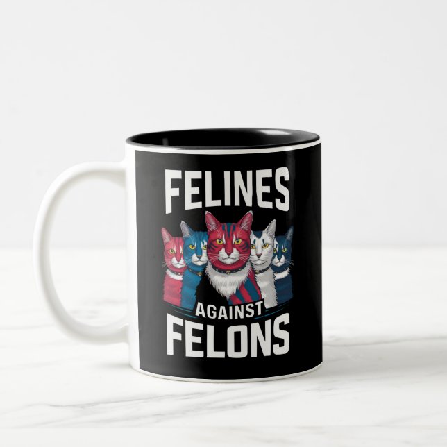 Taza Bicolor Felinos Contra Delincuentes (Izquierda)
