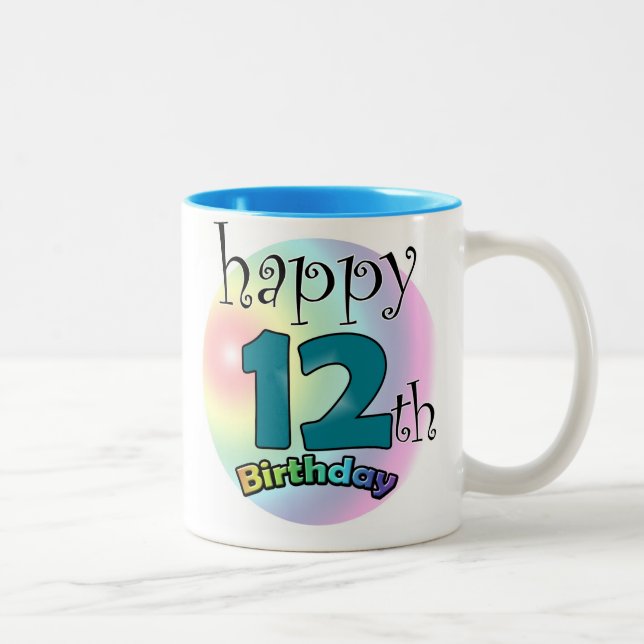 Taza Bicolor Feliz 12° cumpleaños (Derecha)