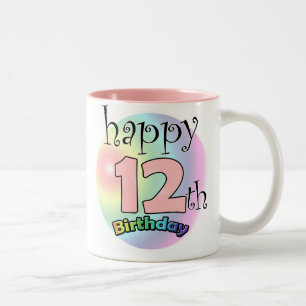 Taza Bicolor Feliz 12° cumpleaños (descanso)