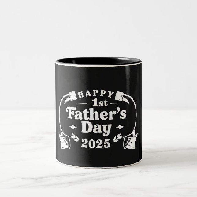 Taza Bicolor Feliz 1er Día del Padre 2025 Mug (Centro)