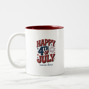 Taza Bicolor Feliz 4 de julio Audaz café patriótico Mug