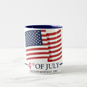 Taza Bicolor Feliz 4 de julio Día de la Independencia Bandera A