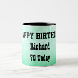 Taza Bicolor Feliz 70 cumpleaños personalizado