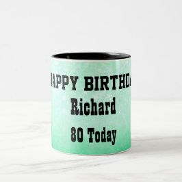 Taza Bicolor Feliz 80 cumpleaños personalizado