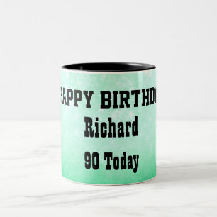 Taza Bicolor Feliz 90 cumpleaños personalizado