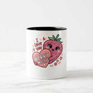 Taza Bicolor feliz amor valentino de fresa Mug