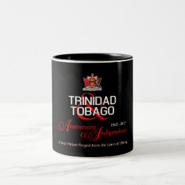 Taza Bicolor Feliz aniversario de la independencia de Trinidad 