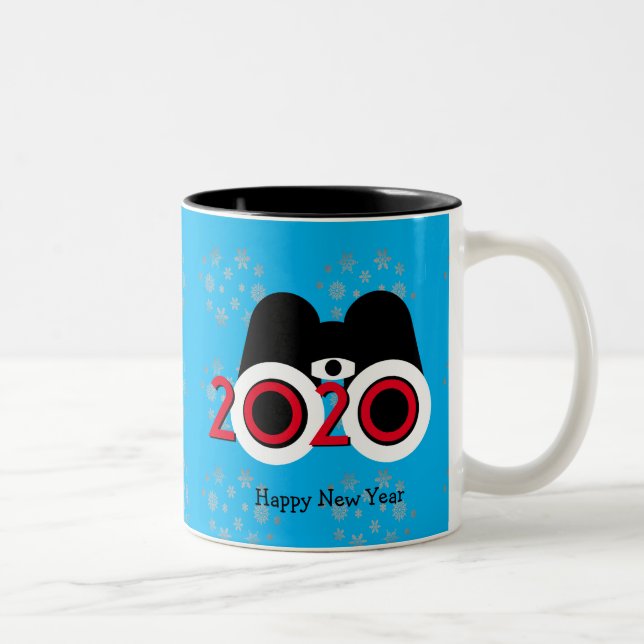 Taza Bicolor Feliz Año Nuevo 2020 Visión Personalizado Texto (Derecha)