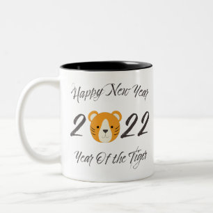 Taza Bicolor Feliz Año Nuevo 2022, año del tigre