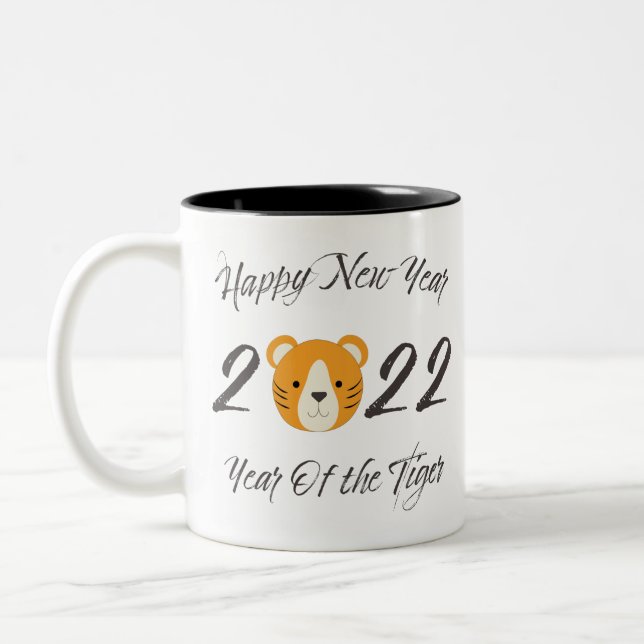 Taza Bicolor Feliz Año Nuevo 2022, año del tigre (Izquierda)