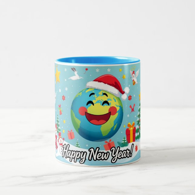 Taza Bicolor Feliz Año Nuevo Mug (Centro)