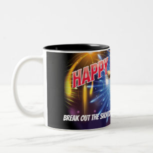 Taza Bicolor FELIZ AÑO NUEVO - Pan corto, Whisky y bollo negro